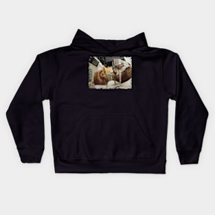 vintage mf doom smoke Kids Hoodie